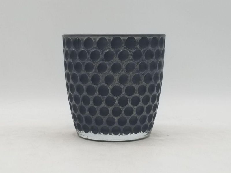 Glass Candle Holder with Various Pattern and Customized Color