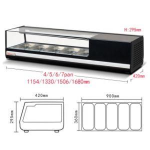 High Quality Supermarket Glass Display Refrigeration Meat Sushi Deli Showcase