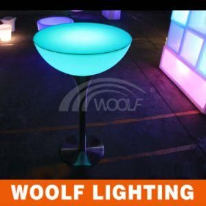 LED Light up Half Moon Glass Top Cocktail Tables