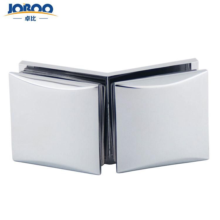 Specialize Style High Quality Copper Square Curve 135 Degree Bathroom Glass Clamp Furniture Glass Clip