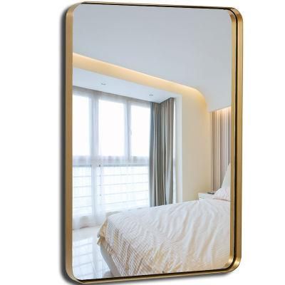 Hot Sale Cool Oblong Gold Bathroom Mirror Decorative Wall