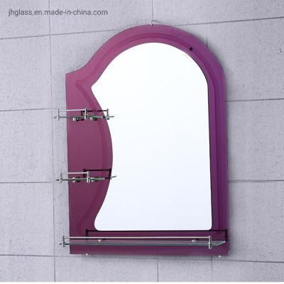 Irregular Home Decorative Bathroom Make up Resin with Shelf Double Layer Mirror