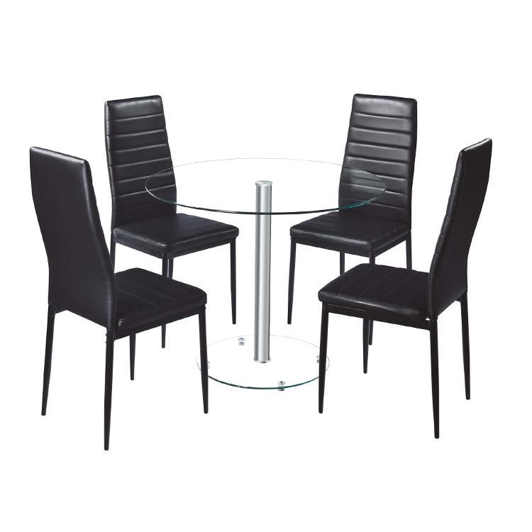 Coffee Shop Furniture Natural Modern Furniture Round Dining Table with Stainless Steel Base