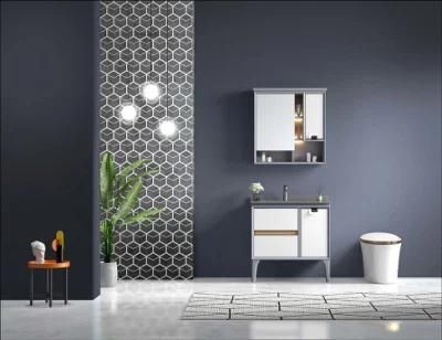 PVC Bathroom Cabinets with Popular Design Hot Sale with Ceramic Basin