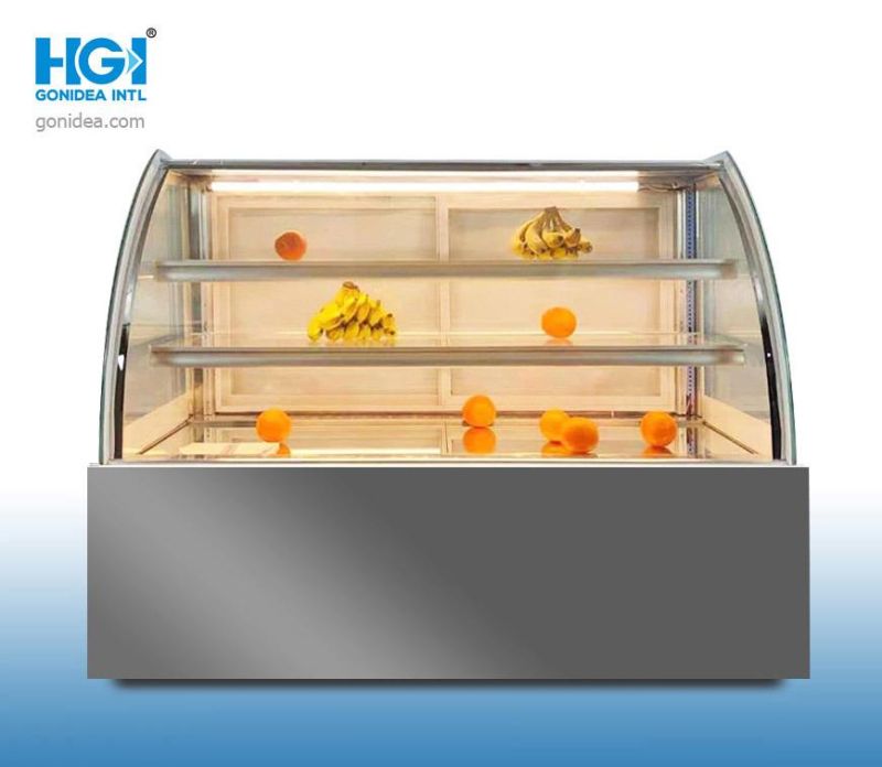 Double Doors Commercial Cake Showcases Glass Cooler Bakery Display Cabinet Showcase