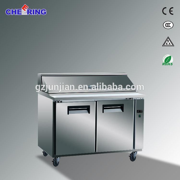 Salad Bar Worktable with Refrigeration Cabinet, Pizza Pre Worktable Workbench