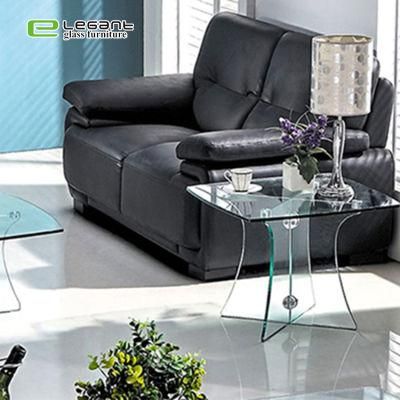 Modern Furniture Design Clear Hotel Glass Side Table Sofa Side Table