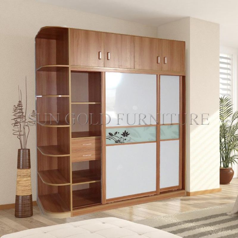 Simple Design Sliding Modern Home Bedroom Furniture Mirror Door Wardrobe