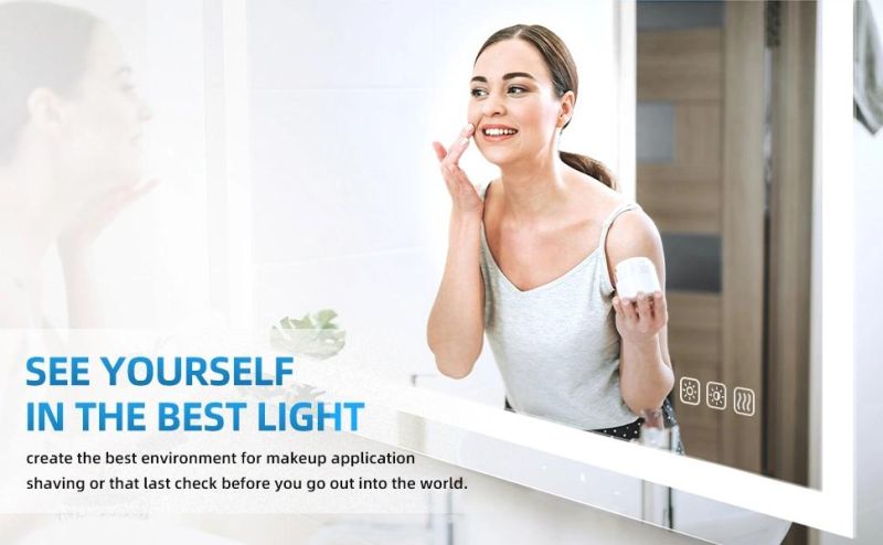 Bathroom Accessories Fitting Mirror Illuminated LED Wall Mirror for Home Hotel Furniture Wall Mirror
