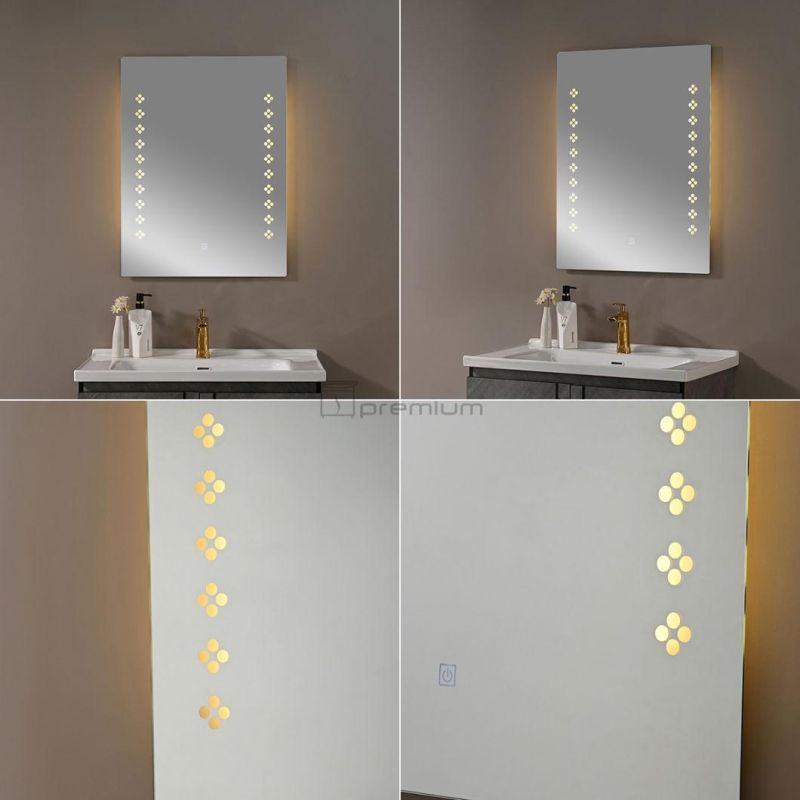 MDF Floor Mounted Type Bathroom Cabinet with Artificial Stone Top Ceramic Basin and Simple Mirror Anti Fog