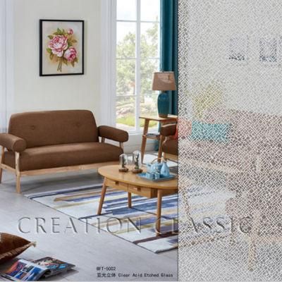 3mm-12mm Acid Etched Glass Art Glass for Door and Window Glass
