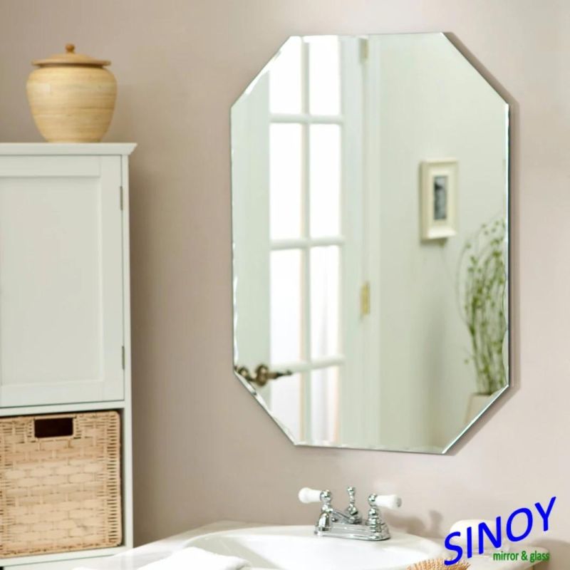 White Back Painted Grey Color Back Mirror Glass with Silver Coated /Aluminum Mirror