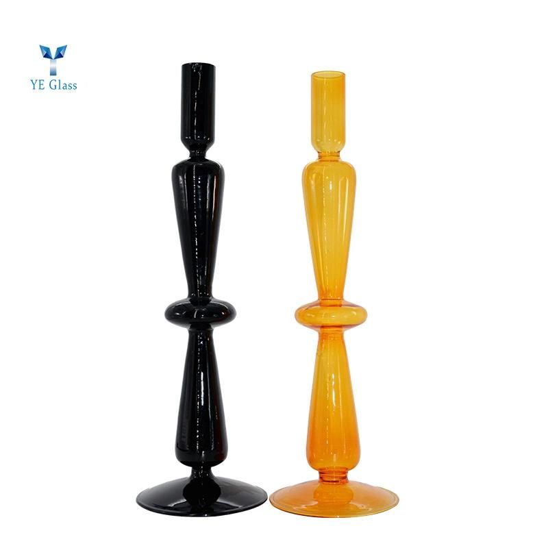 Customized Hand Made Borosilicsate Glass Candle Holder for Living Decoration