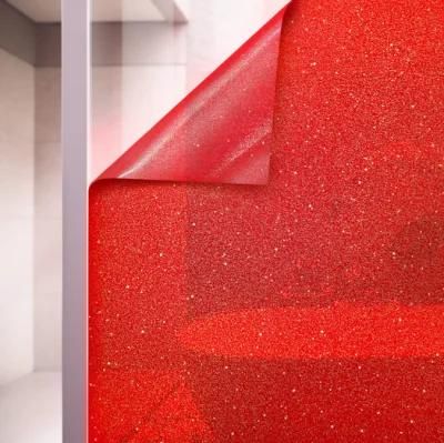 Frosted Opaque Shiny Glitter with Pattern 3D Static Window Filmfor Glass and Window Protective Adhesive Film Supplies