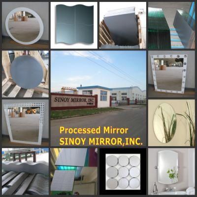 Edge Grinding Silver Mirror Glass with Safety Film Backed