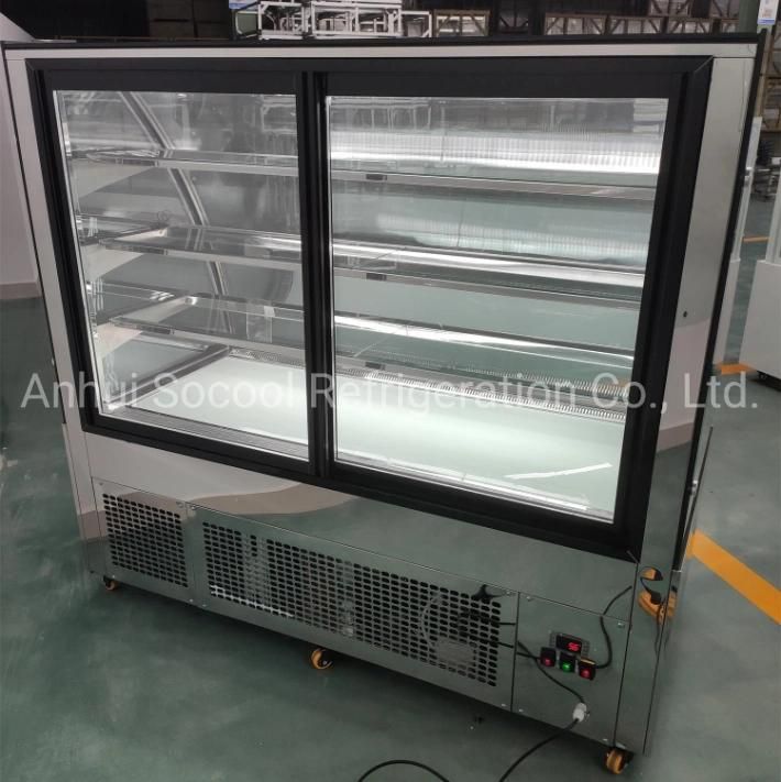 Ventilated Cooling Dessert Display Refrigerated Showcase with Stainless Steel Base