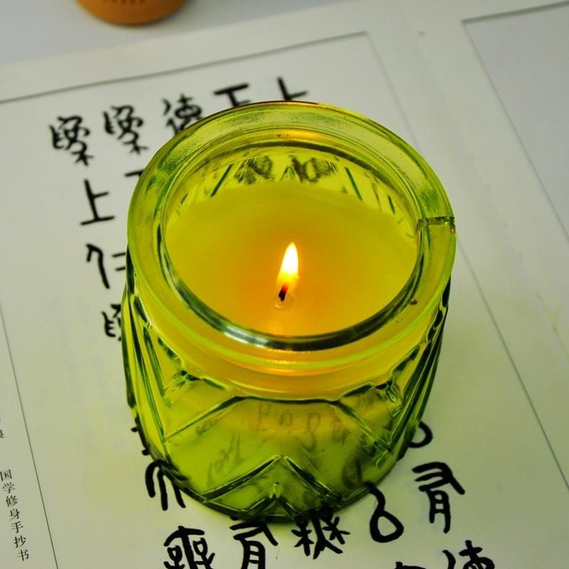 Glass Candle Jar Candlestick Custom Pattern for Candlestick