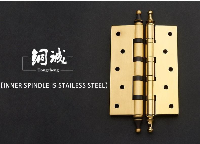 Full Brass Wooden Door Hinge Forging Copper Hinge