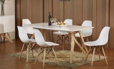 Nova Apartment Modern High Gloss White Dining Room Furniture Wooden Dining Table Set