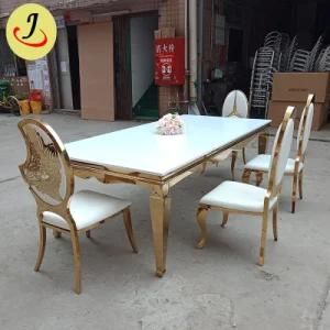 Dining Room Furniture Rectangle Golden Dining Table