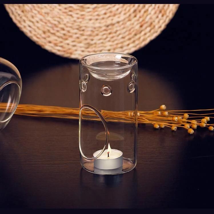 Wholesale Customized Clear Creative Romantic Decor Apple Shape Tea Light Hanging Candle Glass Holder