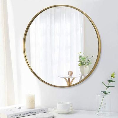 Round Decorative Mirror Bathroom Metal Frame Mirror Wholesale Framed Mirror for Luxury Home Furniture