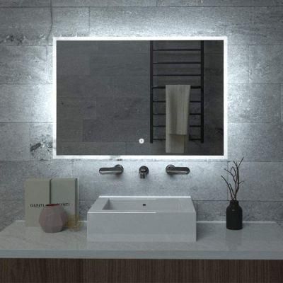 Modern Style Rectangular Mirror Bathroom Customized LED Backlit Defogger Smart Mirror