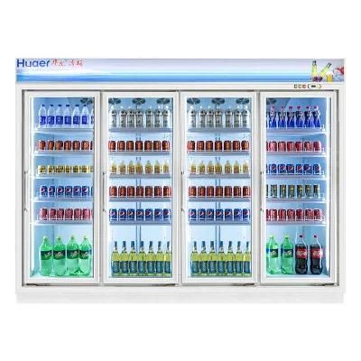 Wholesale Cooling System Display Cabinet/ 4 Door Refrigerated Beverage Deli Dairy Meat Display Cooler for Us Standard