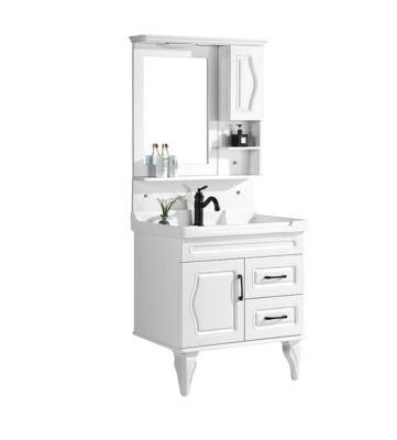 Cheap Price Aluminium Bathroom Vanity Cabinet with Wash Basin Mirror Set Floor Type