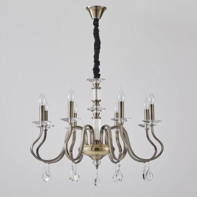 Vintage Style Home Lighting Furniture Decorate Indoor Living Room Custom Colour Crystal Bronze Wrought Iron Chandelier Factory Supply