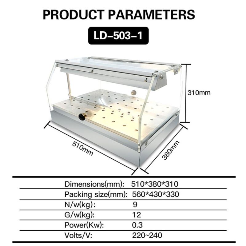 China Wholesale Price CE Approved Hot Sale Commercial Convenience Curved Glass Warming Showcase Batter Be Used for Store, Restaurant, Buffet