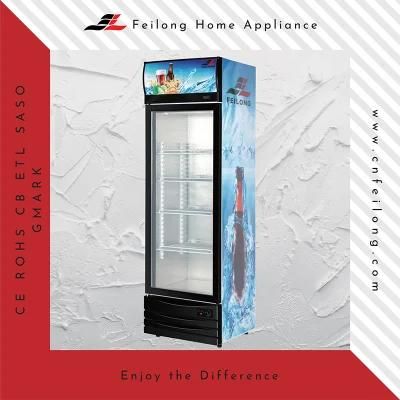 288liters Single Glass Door Display Commercial Fridge Showcase Refrigerator