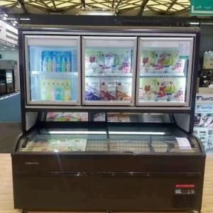 Vertical and Horizontal Supermarket Freezer Showcase Combination