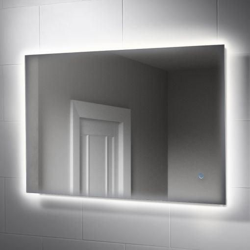 Home Decor Rectangle Touch Sensor Frameless Bathroom Backlit Mirror