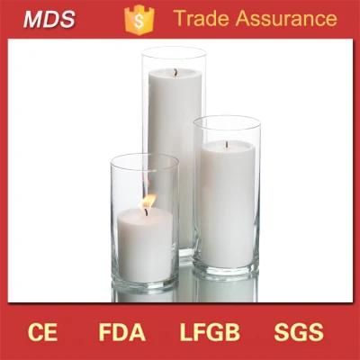 Decorative Wholsale Cylinder Pilar Glass Tube Candle Holder