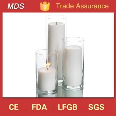 Decorative Wholsale Cylinder Pilar Glass Tube Candle Holder