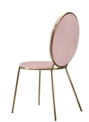 Rental Fancy Luxury Gold Stainless Steel Dior Wedding Chair for Restaurant and Banquet with Round Back