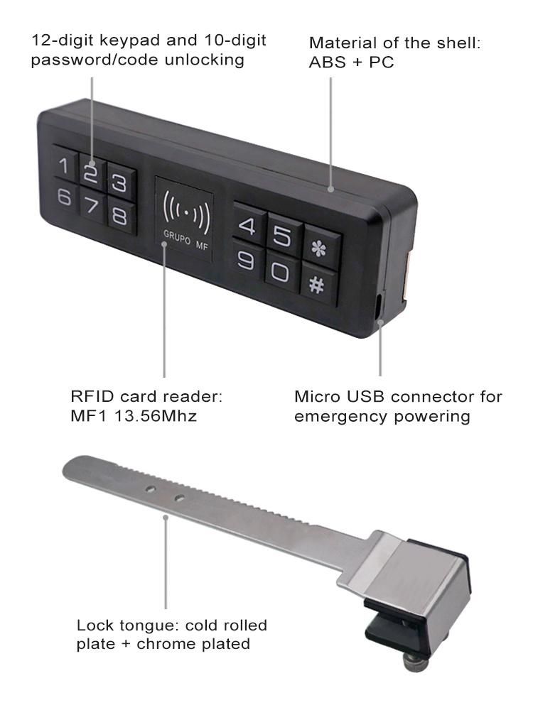 KERONG Electronic RFID Lock for Sliding Glass Cabinet Door Lock