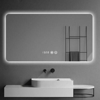 Kamali Custom Simple Design Hotel Rectangular Luxury Illuminated Defog Glass Backlit Bathroom Wall Mounted Smart LED Mirror