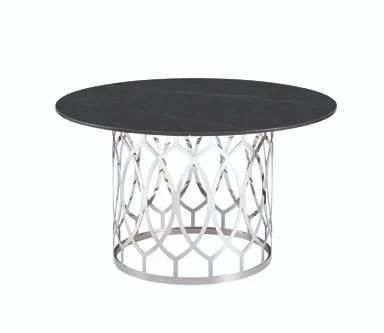 High Quality Home Furniture Modern Round Dining Table with Marble and Metal Base