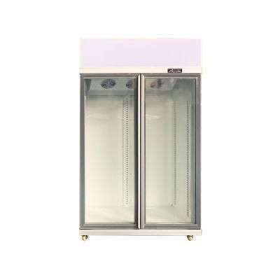 958L Double Glass Door Vertical Soft Drink Showcase Lsc-958fs