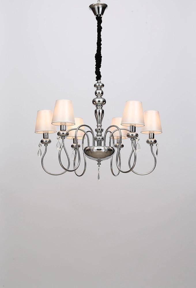 American Style Latest Elegant Living Room/ Restaurant Iron Chandelier with Lampshade China Factory Supplier