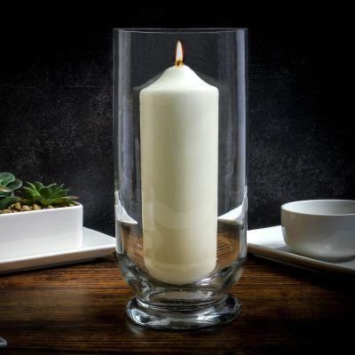 Large Glass Candle Holder with Solid Base