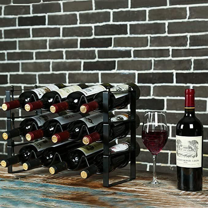 Wine Glass Holder Under Cabinet Kitchen Organization and Storage for Kitchen Decor, Black Iron 17 Inch Set of 2