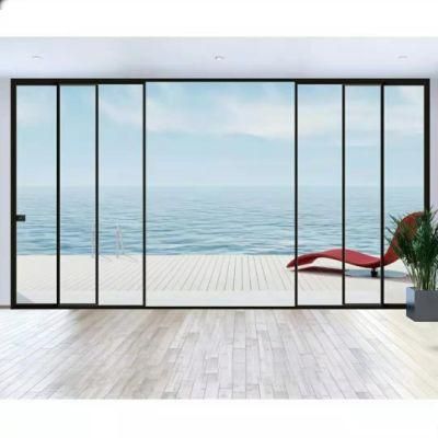 Latest Design Aluminum Profile Narrow Frame Sliding with Double Glass Door