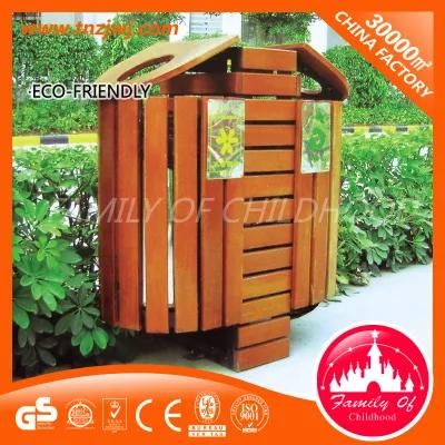 Hot Sale Garbage Bin Wooden Trash Can Waste Bin in Park