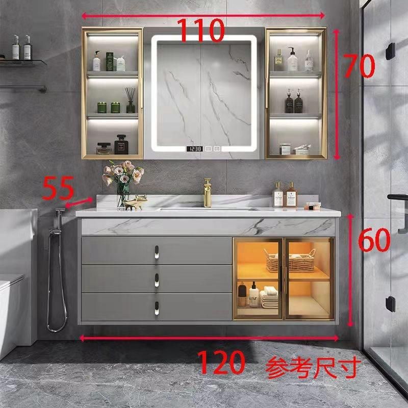 Wall Glass Door Modern Storage Plywood Melamine Bathroom Cabinet