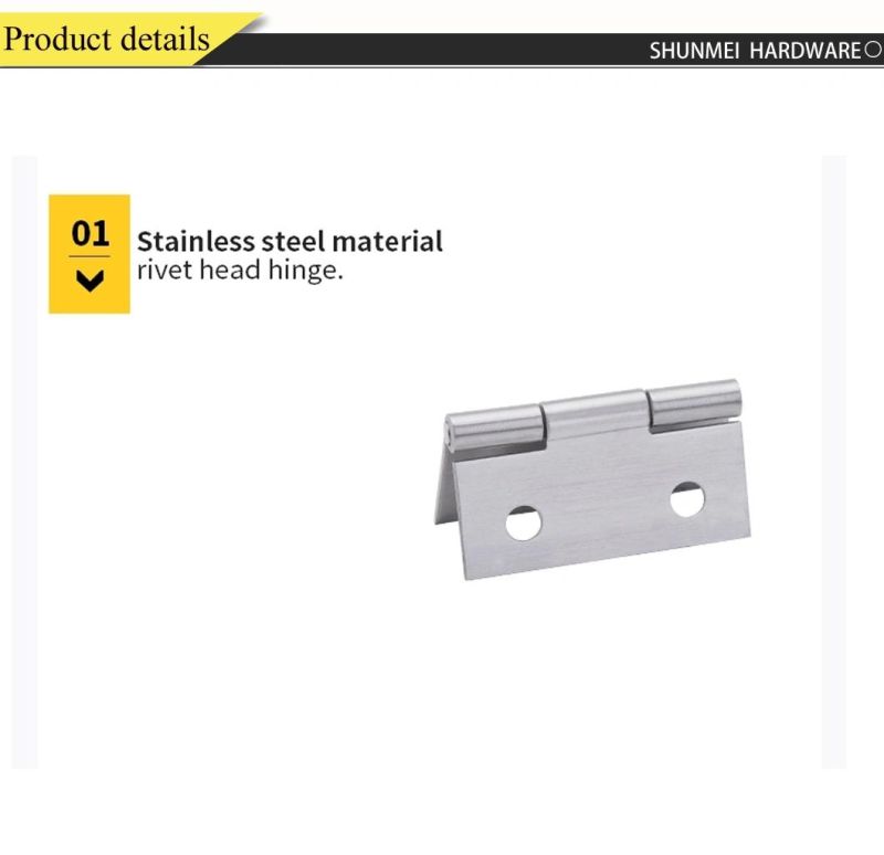 Stainless Steel Furnitures Accessory Rivet Head Mini Hinge for Wooden Box