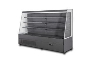 Semi Vertical Open Air Cooled Refrigerated Showcase for Fruit and Vegetable