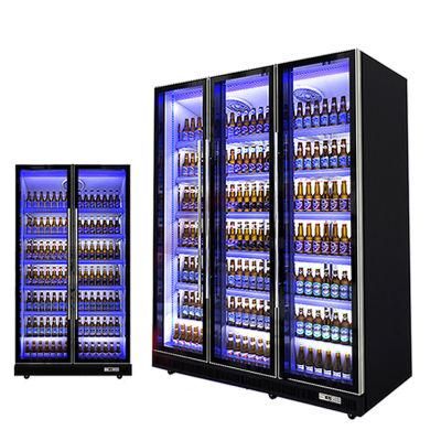 Air Cooling Upright Single Door Upright Fridge Glass Display Showcase Beer Drink Refrigerator